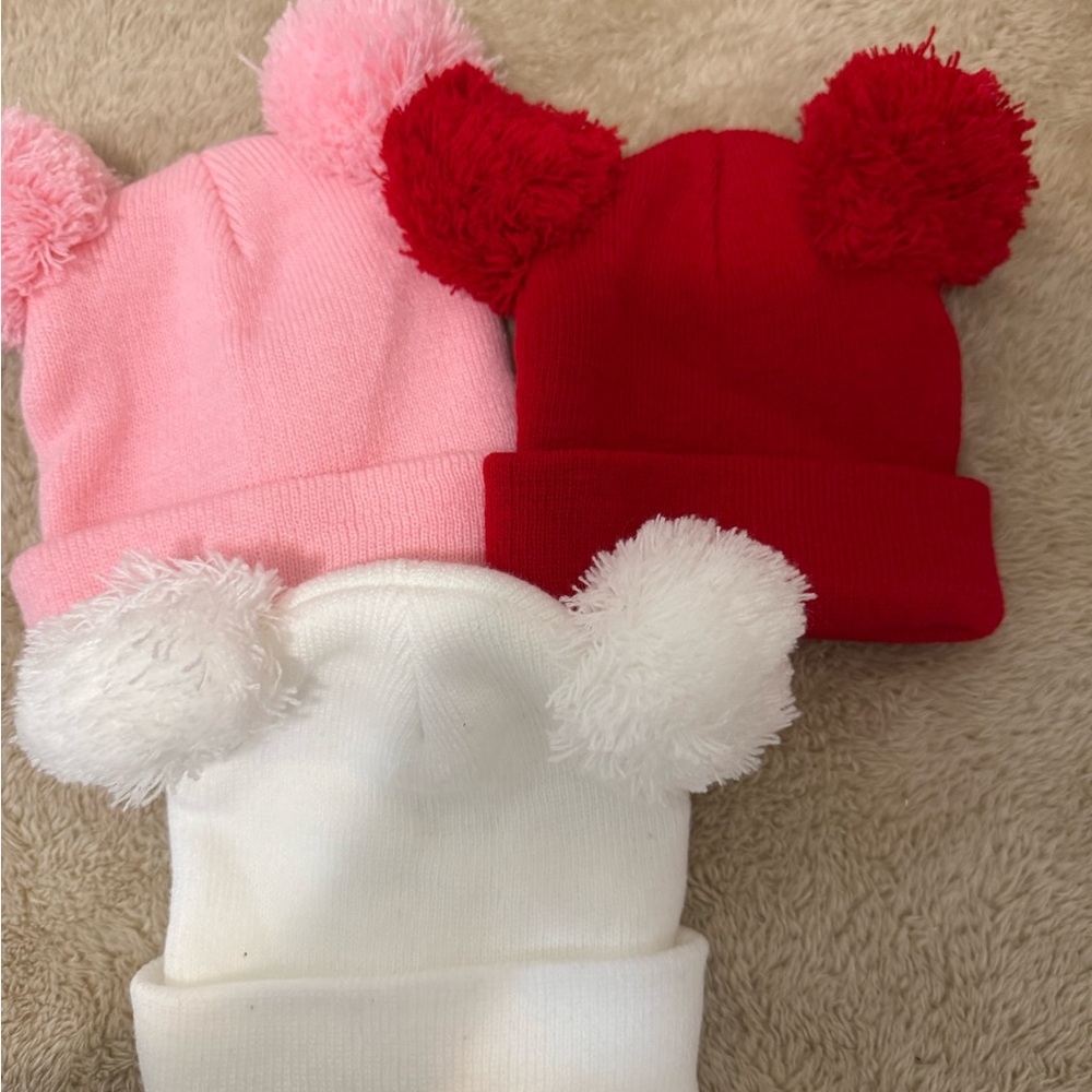 SHEIN Pink and Red Plush Hats